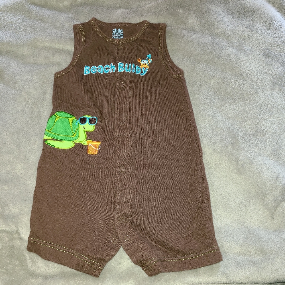Cute infant boy summer romper
